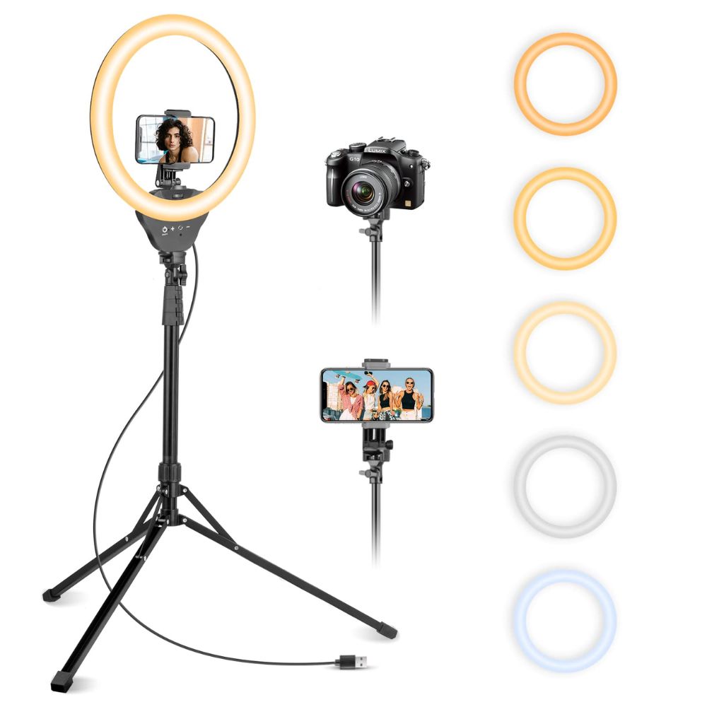 Best Gadgets for Content Creators: Top 5 Tools for YouTube, Podcasting, and Reels Aureday LED Ring Light with Tripod & Phone Mount