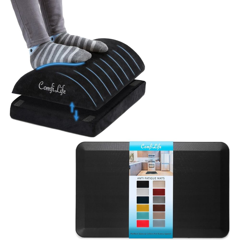 Top 5 Best Ergonomic Footrests for Lower Back Pain Relief ComfiLife Ergonomic Memory Foam Foot Rest - Best Overall