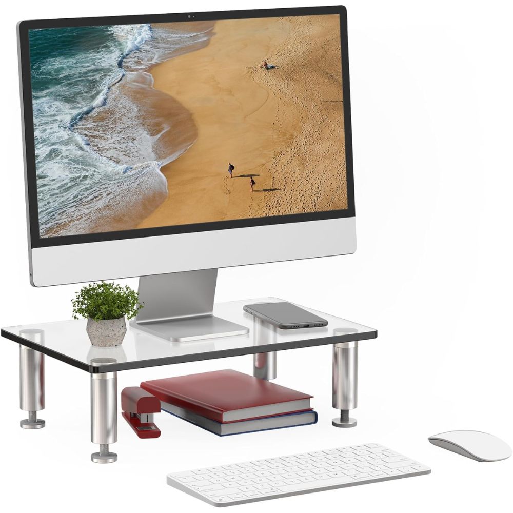 Top 5 Best Adjustable Monitor Stands for Productivity & Ergonomic Comfort FITUEYES Glass Monitor Riser – Best Premium Look
