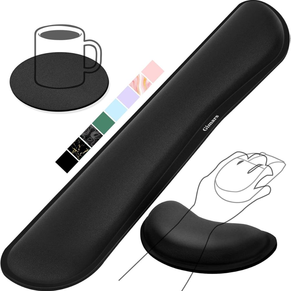 Gimars Memory Foam Keyboard Wrist Rest Set - Best Overall for Comfort and Ergonomic Support