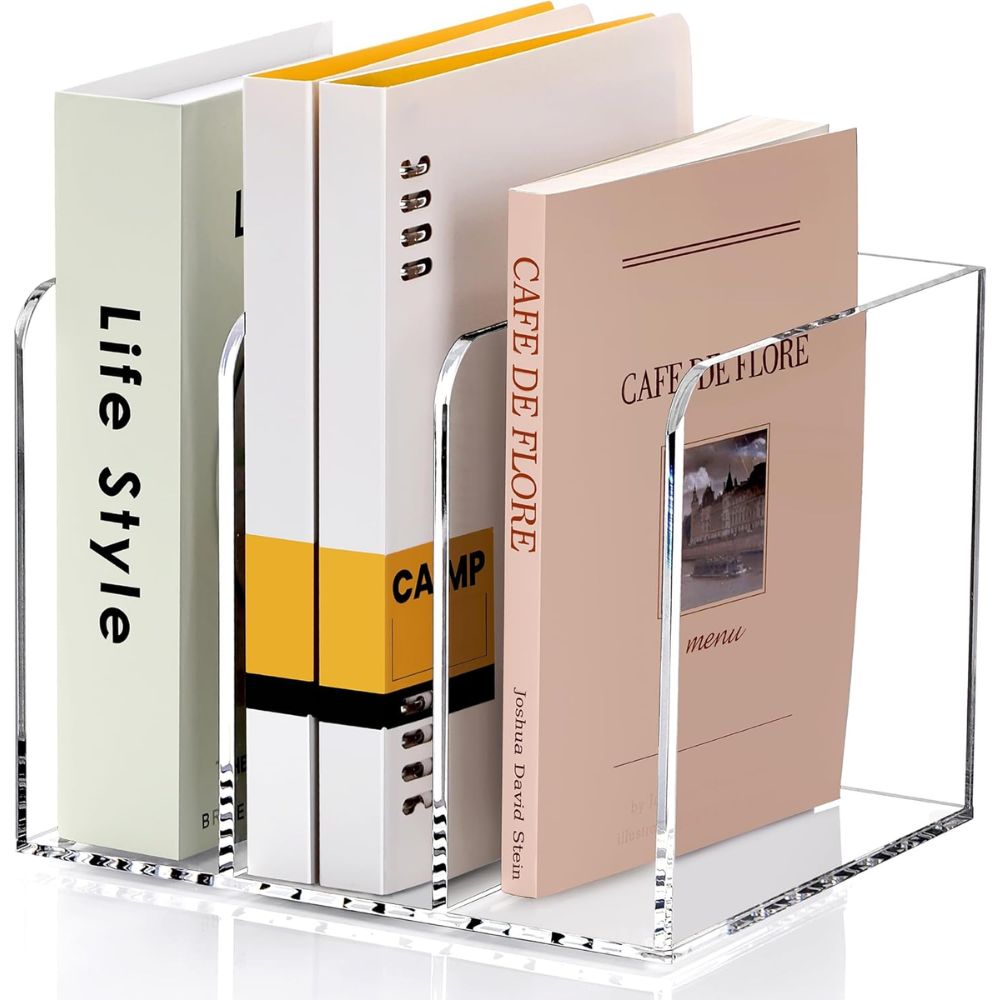 SANRUI Clear Acrylic File Organizer – Best Compact Minimalist Option