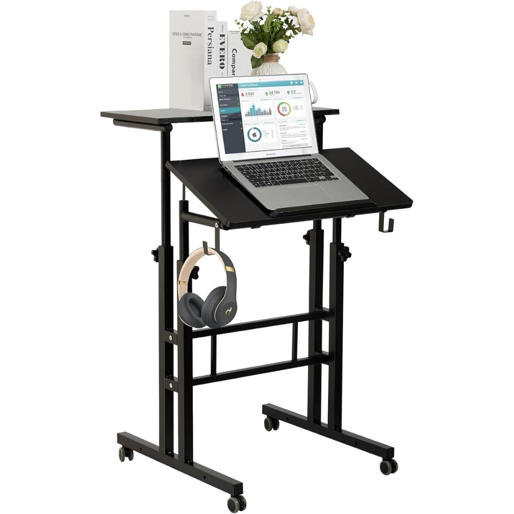 SIDUCAL Mobile Standing Desk - Best for small spaces and mobility