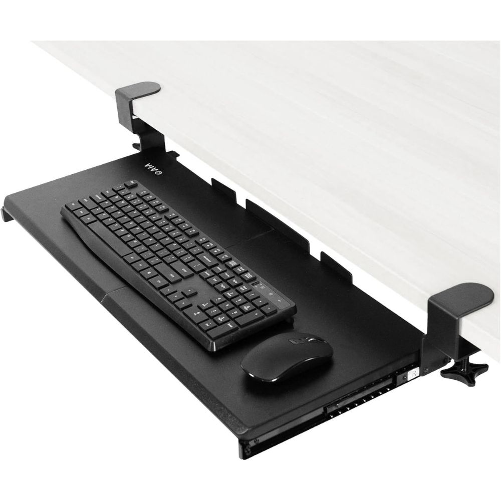 VIVO Large Keyboard Tray Under Desk Pull Out with Extra Sturdy C Clamp Mount System – Best Standing Desk with Keyboard Tray