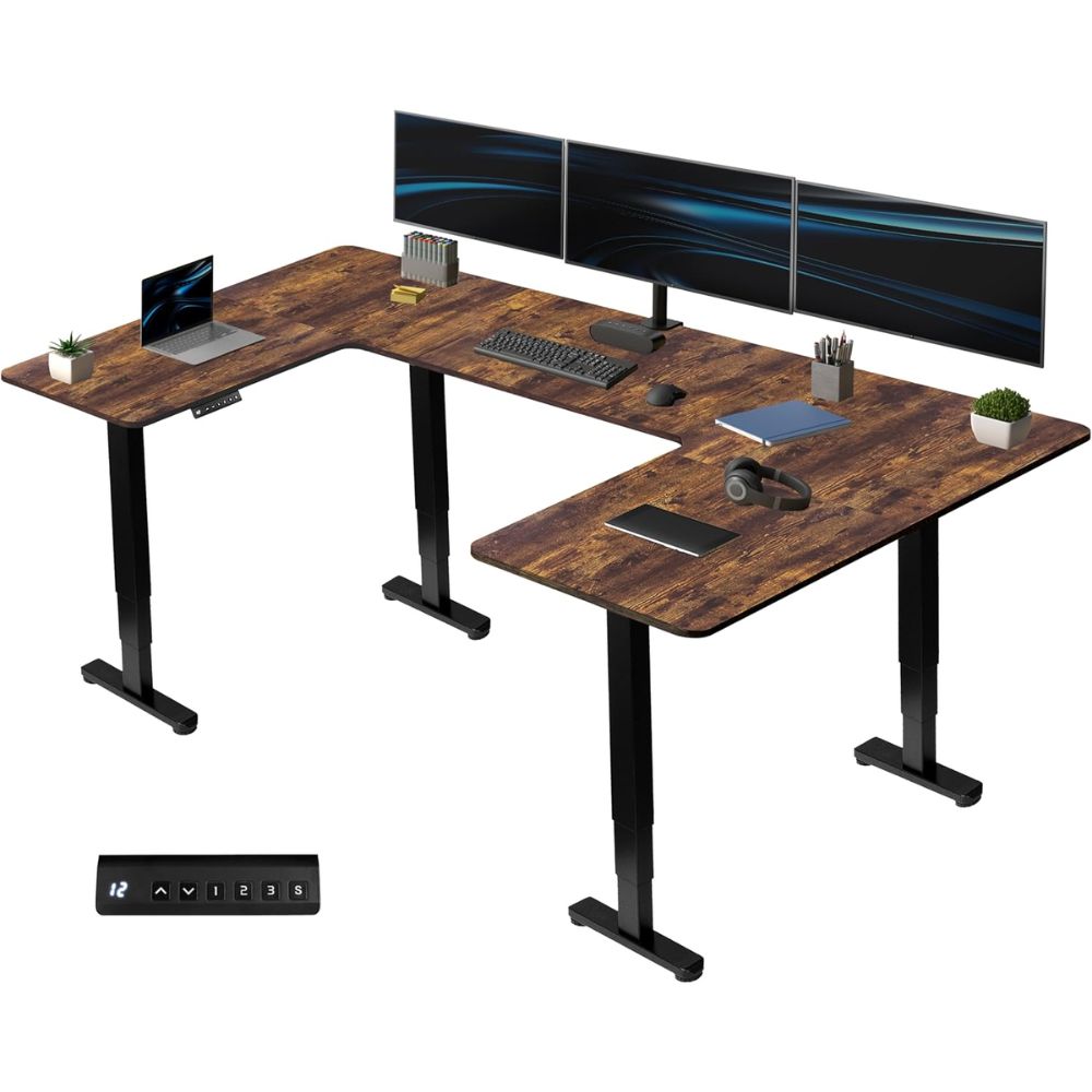 VIVO Large U-Shaped 83 x 60 in Electric Standing Desk – Best U Shaped Standing Desk