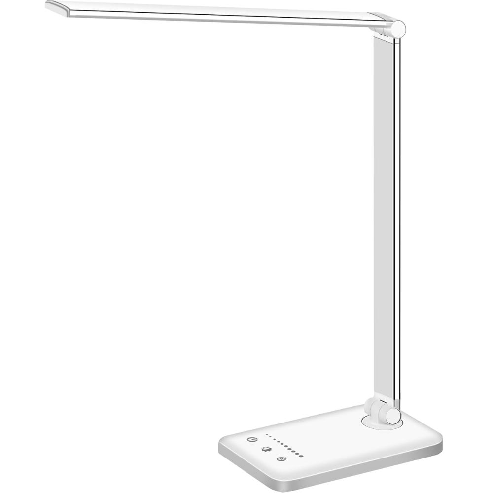 Top 5 Best Desk Lamps for Adjustable Brightness and Perfect Lighting Control White Crown LED Desk Lamp with USB Charging - Best Overall