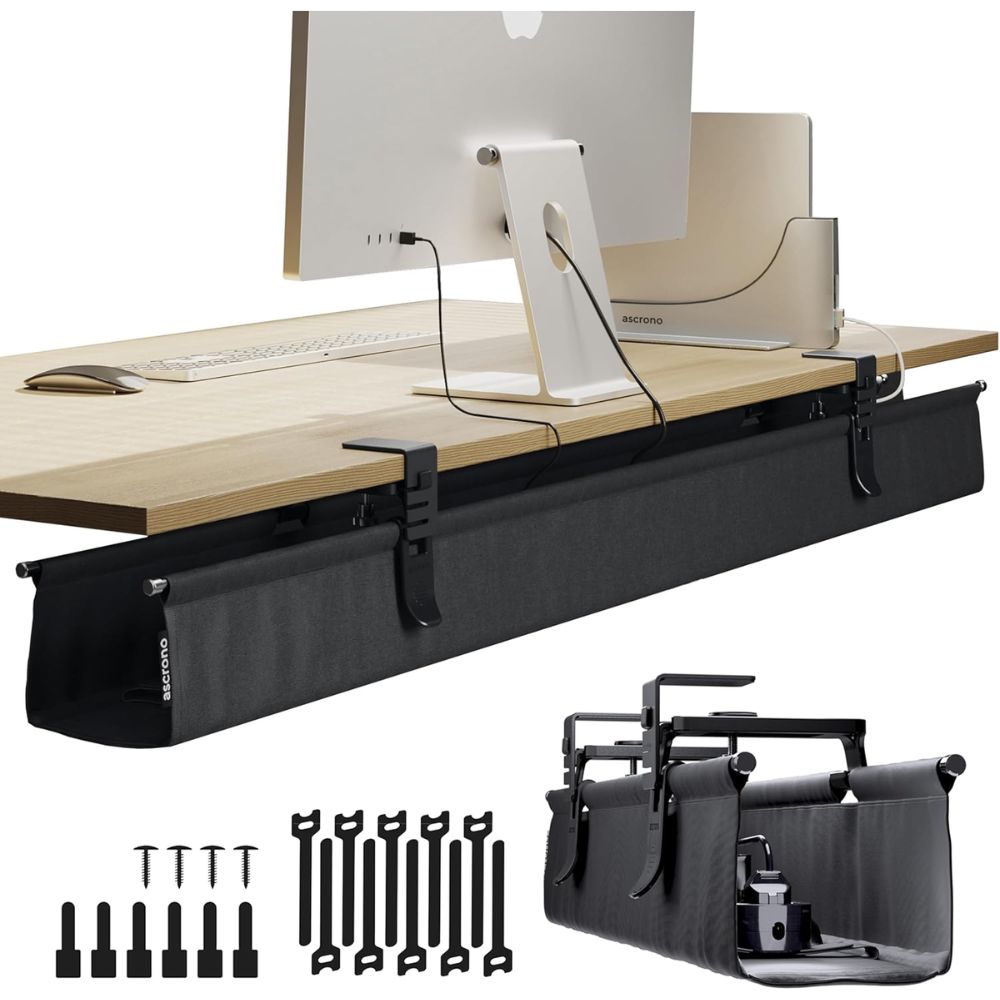 Ascrono Under Desk Cable Management Tray - Best Premium