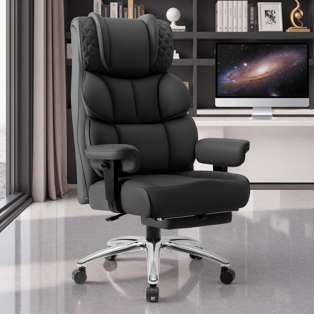 BestGlory Leather Ergonomic Office Chair with Footrest - Best Premium