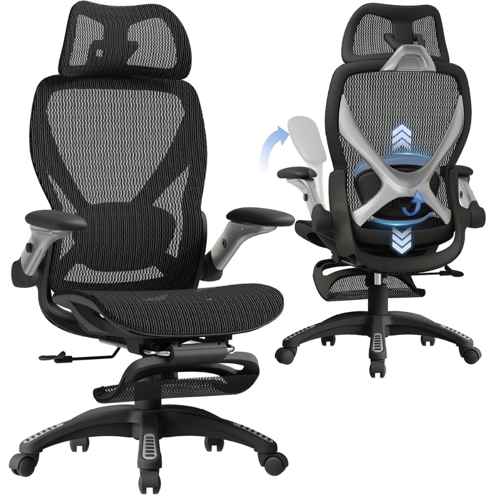 ELABEST X100 Ergonomic Office Chair with Footrest - Best Overall
