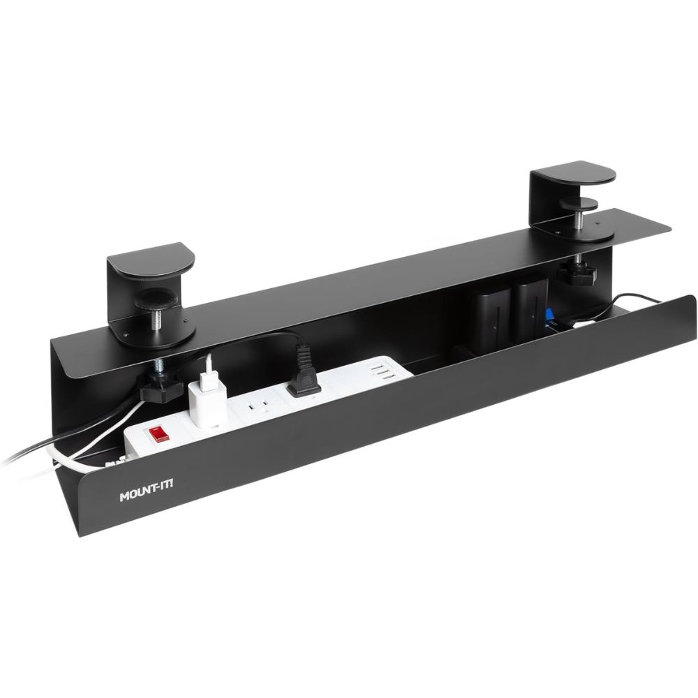 Mount-It! Under Desk Cable Management Tray - Best for Home Office