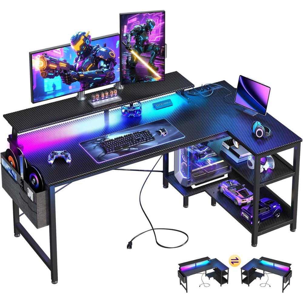 ODK 48 Inch Gaming Desk with USB Charging Ports and LED Lights - Best Budget Gaming Desk